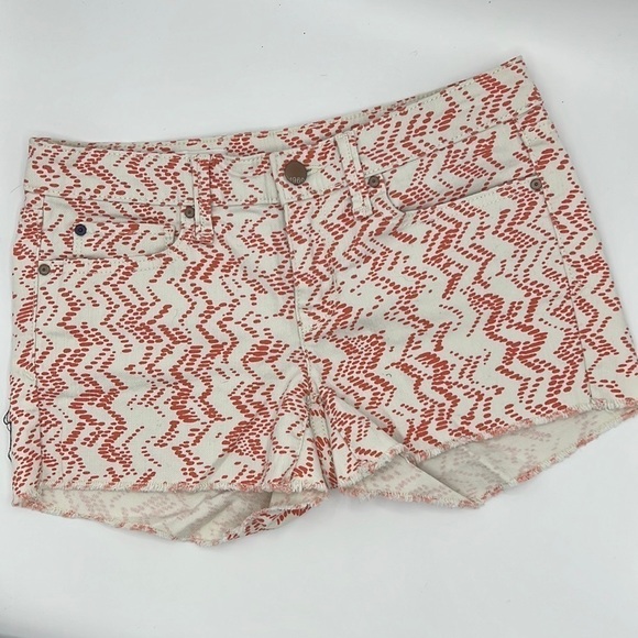 GAP SUMMER CUT OFFS SHORTS SIZE 25 ORANGE AND WHITE - Picture 1 of 6